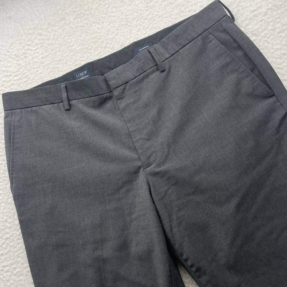 J. Crew Thompson Dress Pants Mens 38x30 (Tag 36) Wool Blend Gray Tapered Stretch